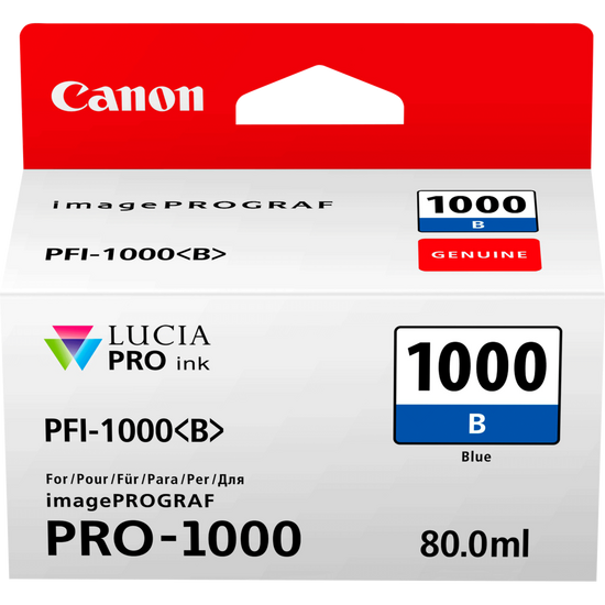 Canon PFI1000B Blue Standard Capacity Ink Cartridge 80ml - 0555C001