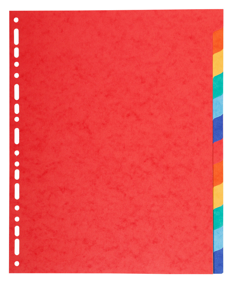 Exacompta Forever Recycled Divider 12 Part A4 Extra Wide 220gsm Card Vivid Assorted Colours