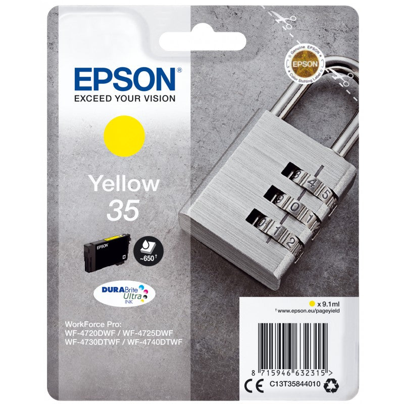 Epson 35 Padlock Yellow Standard Capacity Ink Cartridge 9ml - C13T35844010