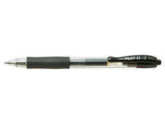 Pilot G-205 Retractable Gel Rollerball Pen 0.5mm Tip 0.32mm Line Black (Pack 12)