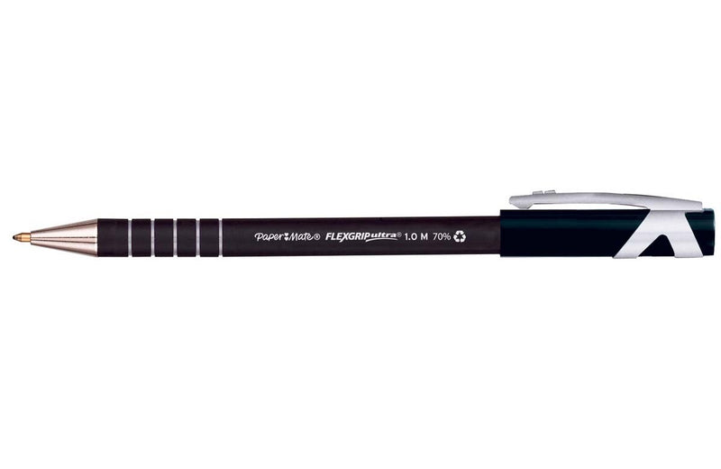 Paper Mate Flexgrip Ultra Ballpoint Pen 1.0mm Tip 0.4mm Line Black (Pack 12)