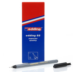 Edding 55 Fineliner Pen 0.3mm Line Black (Pack 10)
