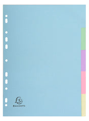 Exacompta Forever Recycled Divider 5 Part A4 170gsm Card Assorted Colours