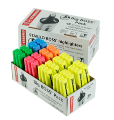 STABILO BOSS ORIGINAL Highlighter Storepack Chisel Tip 2-5mm Line 5 Assorted Colours (Pack 48)