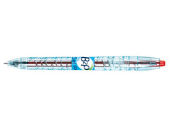 Pilot Begreen B2P Retractable Gel Rollerball Pen Recycled 0.7mm Tip 0.39mm Line Red (Pack 10)
