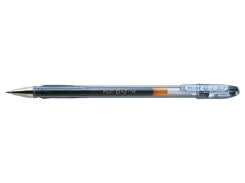 Pilot G-107 Gel Rollerball Pen 0.7mm Tip 0.39mm Line Black (Pack 12)