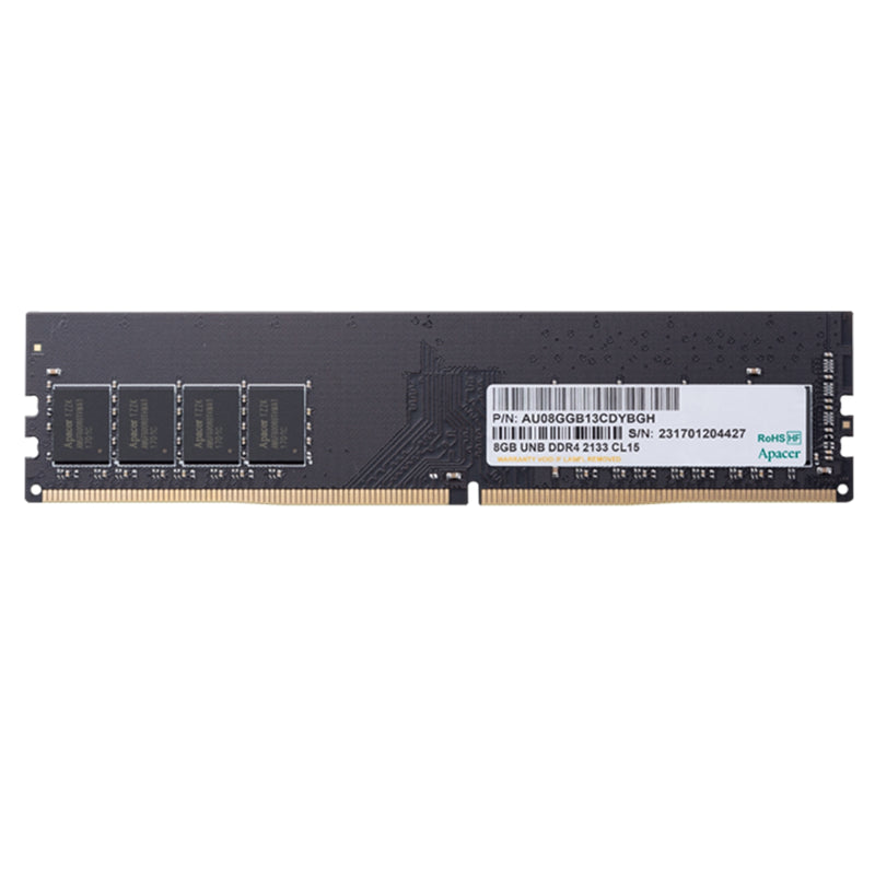Apacer AU08GGB32CSYBGH 8GB DIMM System Memory, DDR4, 3200MHz, 1 x 8GB, 288 Pin, CL22, Bulk