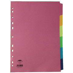 Concord Divider 6 Part A4 160gsm Board Bright Assorted Colours