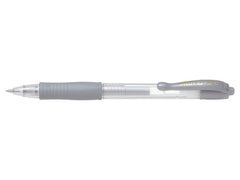 Pilot G-207 Retractable Gel Rollerball Pen 0.7mm Tip 0.39mm Line Metallic Silver (Pack 12)