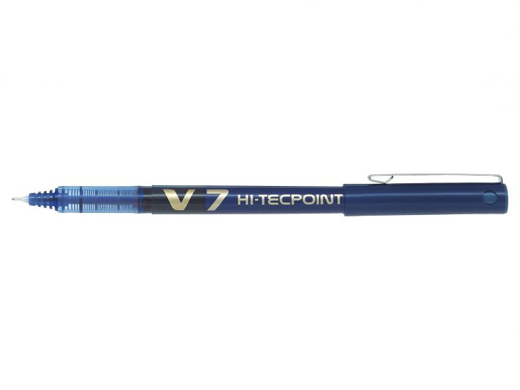 Pilot V7 Hi-Tecpoint Liquid Ink Rollerball Pen 0.7mm Tip 0.5mm Line Blue (Pack 20)