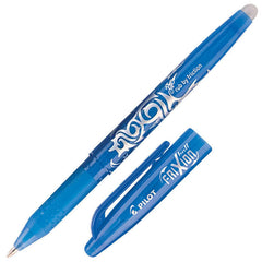 Pilot FriXion Ball Erasable Gel Rollerball Pen 0.7mm Tip 0.35mm Line Light Blue (Pack 12)