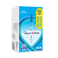 Paper Mate Stick Ballpoint Pen 1.0mm Tip 0.7mm Line Blue (Pack 50)