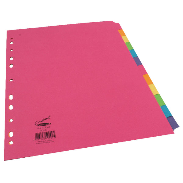 Concord Divider 12 Part A4 160gsm Board Bright Assorted Colours